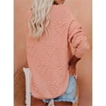 thumbnail image 2 of Womens Cute Heart Love Print Valentine Sweater Tops Oversized Crew Neck Dot Ball Loose Knitted Jumper Pullover, 2 of 4