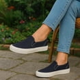 thumbnail image 4 of Cushionaire Fulton Canvas Womens Slip On Sneakers, Lightweight Comfortable Casual Sneakers for Women with Memory Foam, 4 of 12