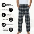 thumbnail image 3 of Xidunhg Men's 3-Pack Comfortable Pajama Pants, Cotton Blend Flannel Plaid Sleep and Lounge Bottoms with Pockets, 3 of 10