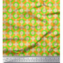 Soimoi Japan Crepe Satin Fabric Dot,Circle & Honeycomb Design Geometric Decor Fabric Printed Yard 42 Inch Wide