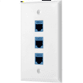 thumbnail image 2 of 3Pack 3-Port Ethernet Wall Plate, RJ45 Wall Plate with RJ45 Inline Coupler Insert,Cat6 Jack Wall Plate, 2 of 8