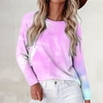 thumbnail image 2 of Womens Long Sleeve Shirts Comfy Printed Basic Crew Neck Long Sleeve Tees Blouse Tops, 2 of 6