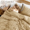 thumbnail image 5 of SONORO KATE Queen Tufted Boho Bedding Comforter Set - 3 Piece Farmhouse Chic Bed in a Bag, All-Season Jacquard Comforter with 2 Pillow Shams, Beige, 5 of 9