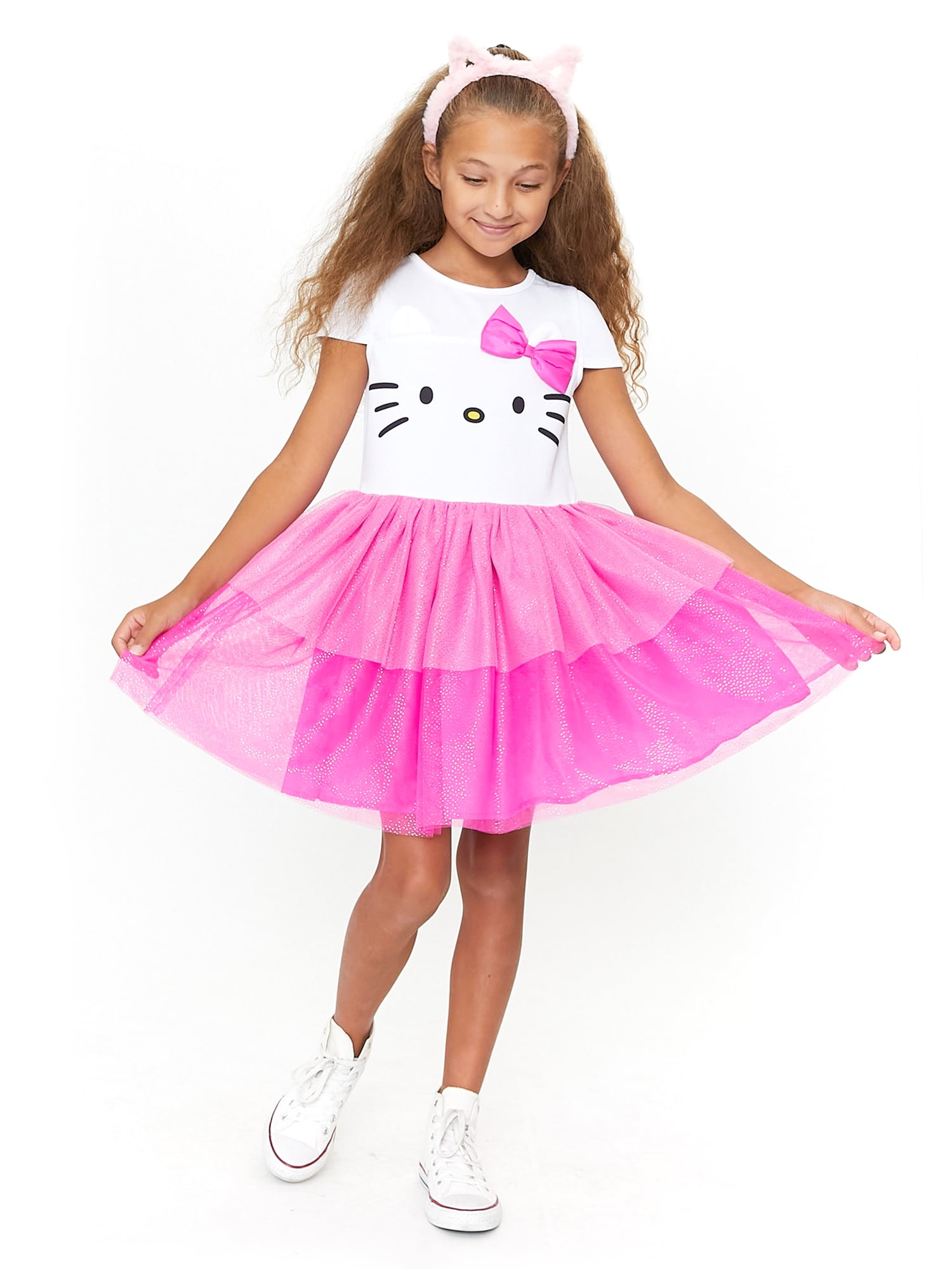 Hello Kitty - Brandclub - Hello Kitty Girls Exclusive Cosplay Tutu Dress, Sizes 4-12 Hello Kitty - Brandclub - Hello Kitty Girls Exclusive Cosplay Tutu Dress, Sizes 4-12