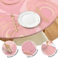 thumbnail image 4 of Pink Gold Marble Pattern Round Fitted Tablecloth with Elastic Edge,Dining Table Cover Waterproof,Outdoor Round Tablecloth for Camping,Dining,Indoor and Outdoor, 4 of 7