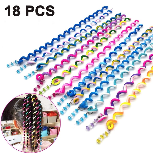 18PCS Girls Hair Styling Twister Clip, Women Hair Braider DIY Tool Accessories, Cuentas de cabello para trenzas para niñas Círculo de cabello trenzado Vhermosa 2035991-3