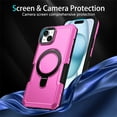 thumbnail image 6 of Decase for iPhone 15 with  Built-in Ring Holder Stand Case,Military Grade Shockproof Protective,Slim Rugged Anti-Scratch Non-Slip Hard Phone Cover Case for iPhone 15,Pink, 6 of 9
