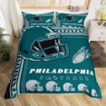 thumbnail image 2 of Erosebridal Housse de Couette Sport de Balle pour Ados pour Tout-Petit, Housse de Couette Rétro Rugby pour Tout-Petit, Déco Football Américain, Réversible 2 Pcs (Sans Couette), 2 of 7