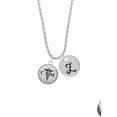 thumbnail image 2 of Delight Jewelry Silvertone Domed Black CNM Silvertone Script Initial Disc - Z - Charm Necklace, 20"+3", 2 of 4