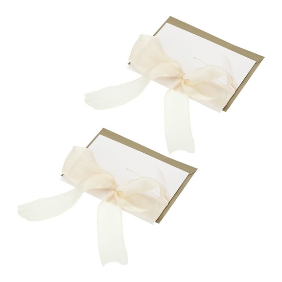 Uxcell Wedding Vows Books, His and Her Wedding Vow Card with Cream Ribbon for Bride and Groom Wedding 2 Pcs