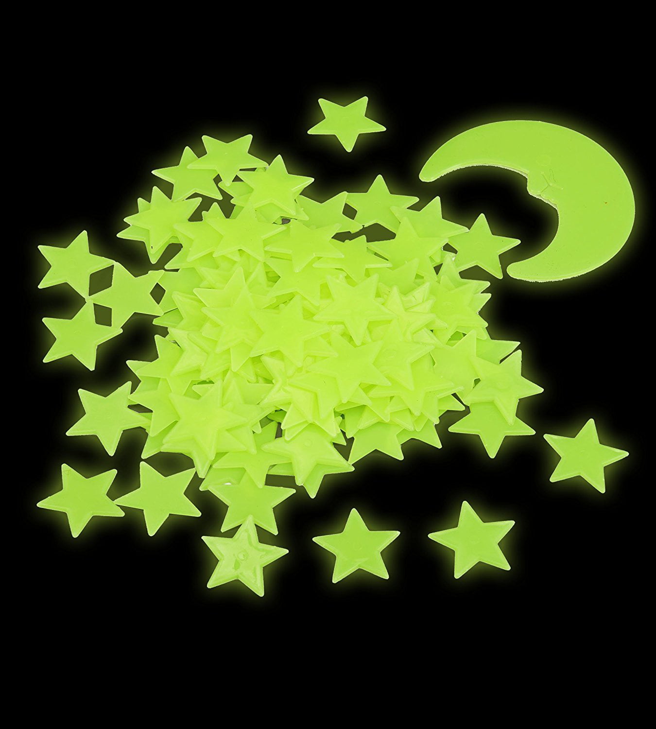 Boxiki Kids – Estrellas fluorescentes para techo con luna que brillan en la  oscuridad para decoración de habitación de niños Calcomanías que brillan en  la oscuridad para dormitorios y guarderías paquete de