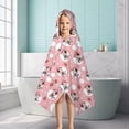 thumbnail image 6 of Pink Cow Strawberry Hat Pattern Hooded Bath Towel，50"x30" for Ages 3 To 12 Kids, Quick Dry Lightweight Soft Microfiber Hood Beach Towel Cover Up for Kids, 6 of 7