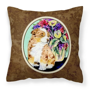 Carolines Treasures SS8312PW1414 Australian Shepherd Fabric Decorative Pillow, 14Hx14W, multicolor