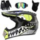 thumbnail image 1 of Casco de Motocross de Cara Completa con Gafas Guantes Protector Facial Casco de Bicicleta de Montaña para Motocicleta Eléctrica Todoterreno ANGGREK  Otros, 1 of 8
