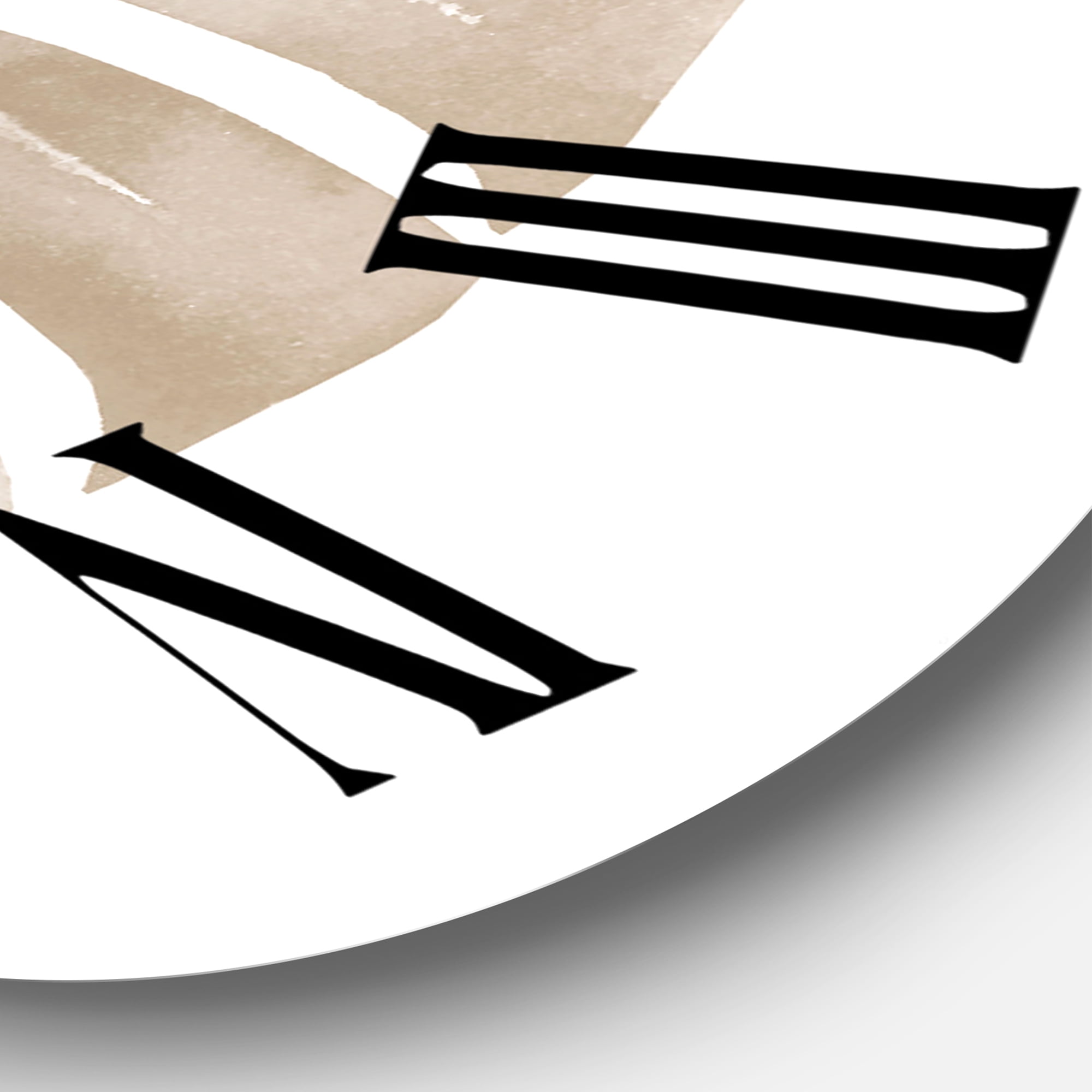 Designart 'Ivory Pastel Monstera Heart Shaped Tropical Leaf' Traditional Wall Clock