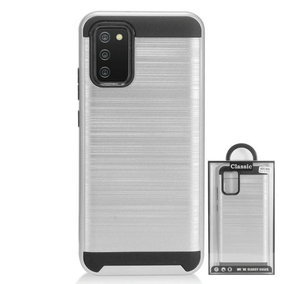 GSA Brushed Hybrid Case for Samsung Galaxy A02s - Silver/Black