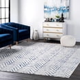 thumbnail image 1 of nuLOOM Tapis de Course Géométrique Rosanne, 2' 8" x 8', Bleu, 1 of 4