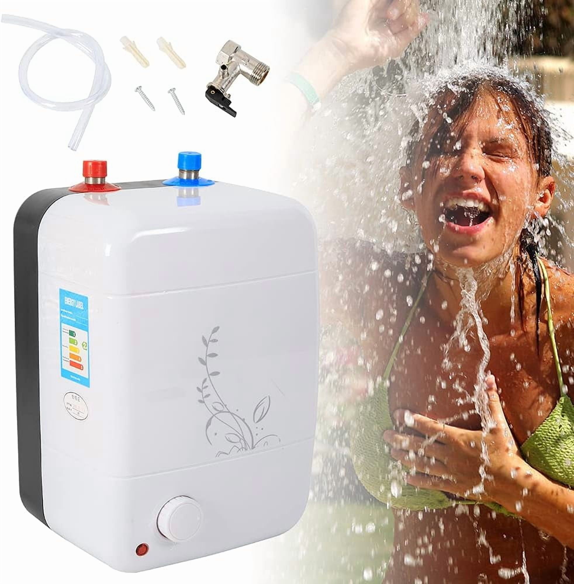 Electric Mini-Tank Water Heater 1.5KW 2.1-Gallon 8L, Floor Mounted 110V Small Compact Tank Storage Instant Under Sink Plug in Small Tank Storage