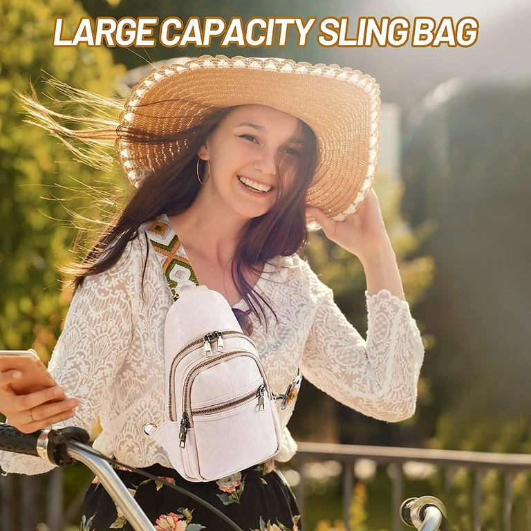 Small Sling Bag for Women Vegan Leather Fanny Pack Crossbody Bags