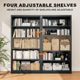 thumbnail image 3 of Metal Bookcase and Bookshelf, 66 in Tall Black Bookshelf with 4 Adjustable Storage Shelves, Large Deep Bookcase for Home, Library, Office, Bedroom, School, 3 of 13
