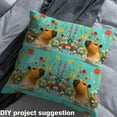 thumbnail image 2 of jejeloiu Zoo Animal Capybara Fabric by the Yard 3 Yards,Colorful Flower Floral Sewing Fabric,Brown Cyan Fabric for Sewing For Girls Boys,Luxury Bedroom Decor, 2 of 6