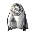 thumbnail image 5 of Grofry Women Scarf Patchwork Color Tassel Trim Wrinkle Shawl Scarf Soft Comfortable Temperature-locking Scarf Outfit Accessory, 5 of 8