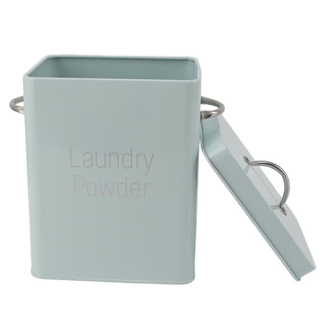 Distributeur de Poudre à Lessive en Métal, Boîte de Rangement en Acier Inoxydable avec Poignée et Cuillère pour Détergent à Lessive, Riz, Nourriture pour Animaux Ou Farine, Pratique et Polyvalent 7.9 X 6.3 X 4.6 Po