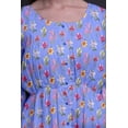 thumbnail image 4 of Bimba Robe Midi à Manches Longues Boutonnée à Imprimé Floral de Lys Bleu et Lotus pour Femmes Vêtements-Xx-Grand, 4 of 7
