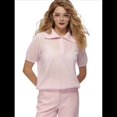 thumbnail image 5 of Women Short Sleeve Sweater Large Lapel Neck Knitted Tops Casual Sweater Shirt Loose Pullover Sweater Pink S, 5 of 7