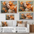 thumbnail image 4 of Designart "Portrait of Woman with Bloom in Orange III" Fashion Framed Wall Art - Glam Orange Fashion Woman Entryway Framed Wall Art, 4 of 6