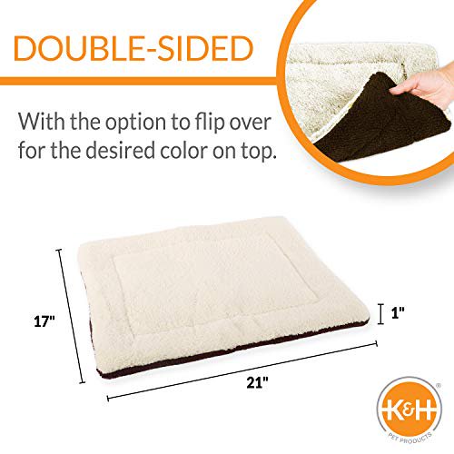K&H PET PRODUCTS Self-Warming Pet Pad Oatmeal/Chocolate 21 X 17 Inches