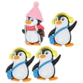 thumbnail image 2 of 4 piezas de decoración para tartas con forma de pingüino de dibujos animados, adorable muñeco de pingüino, decoración para postres., 2 of 4