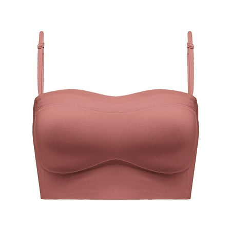 IUJSOY Womens Convertible Strapless Bras for Women Bandeau Bra Seamless Top Bandeau Backless Top