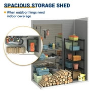 MRUAKA Outdoor Storage Shed 5x3 FT, Resin Garden Shed for Bike, Tool, Plastic Outside Sheds & Outdoor Storage Storage Box with Lockable Door for Backyard, Patio, Lawn, Sandstone