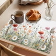 thumbnail image 3 of Spring Flower Placemats Set of 12, Pink White Red Floral Leaves Natural Non-Slip Place Mats Washable Table Mats for Kitchen Dining Table Decorations Indoor/Outdoor, 3 of 9