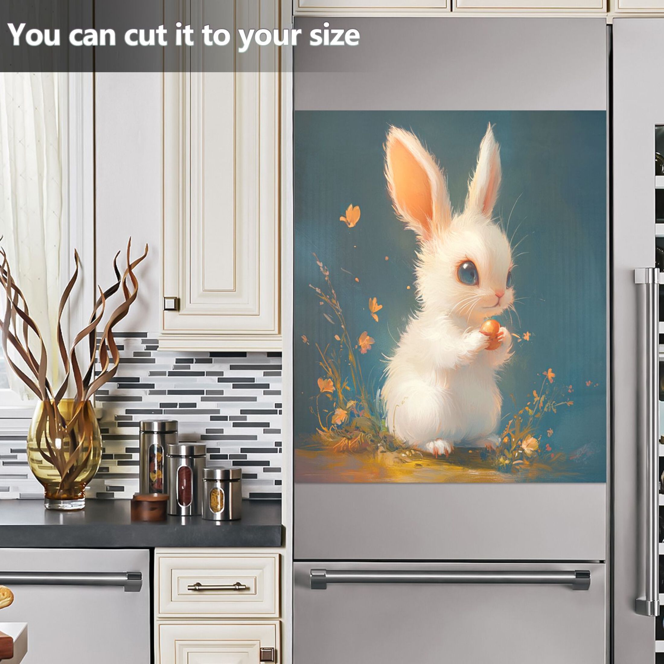 Dishwasher Magnetic Sticker 23x26 Inch Refrigerator Magnetic Sticker Washing Machine Magnetic Sticker Kitchen Panel Magnetic Sticker Home Decor Super Beautiful Rabbit