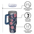 thumbnail image 4 of Flower Floral Print Pattern 40oz Tumbler with Handle and Lid, Double Wall Vacuum Insulated Tumbler, Gift Cups for Women and Men, 4 of 6