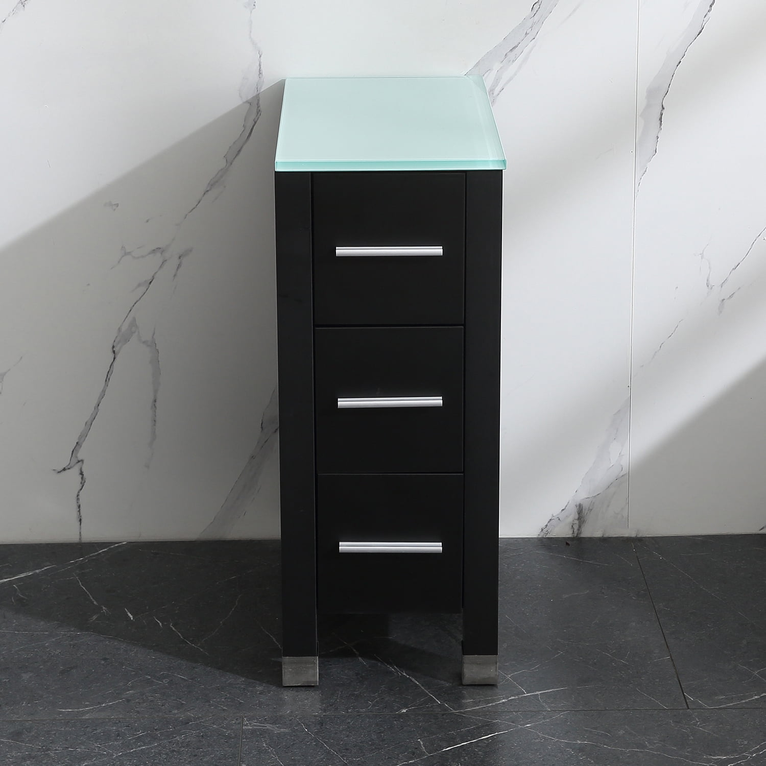 12inch Height Bathroom Cabinet White 3 Drawers End Table