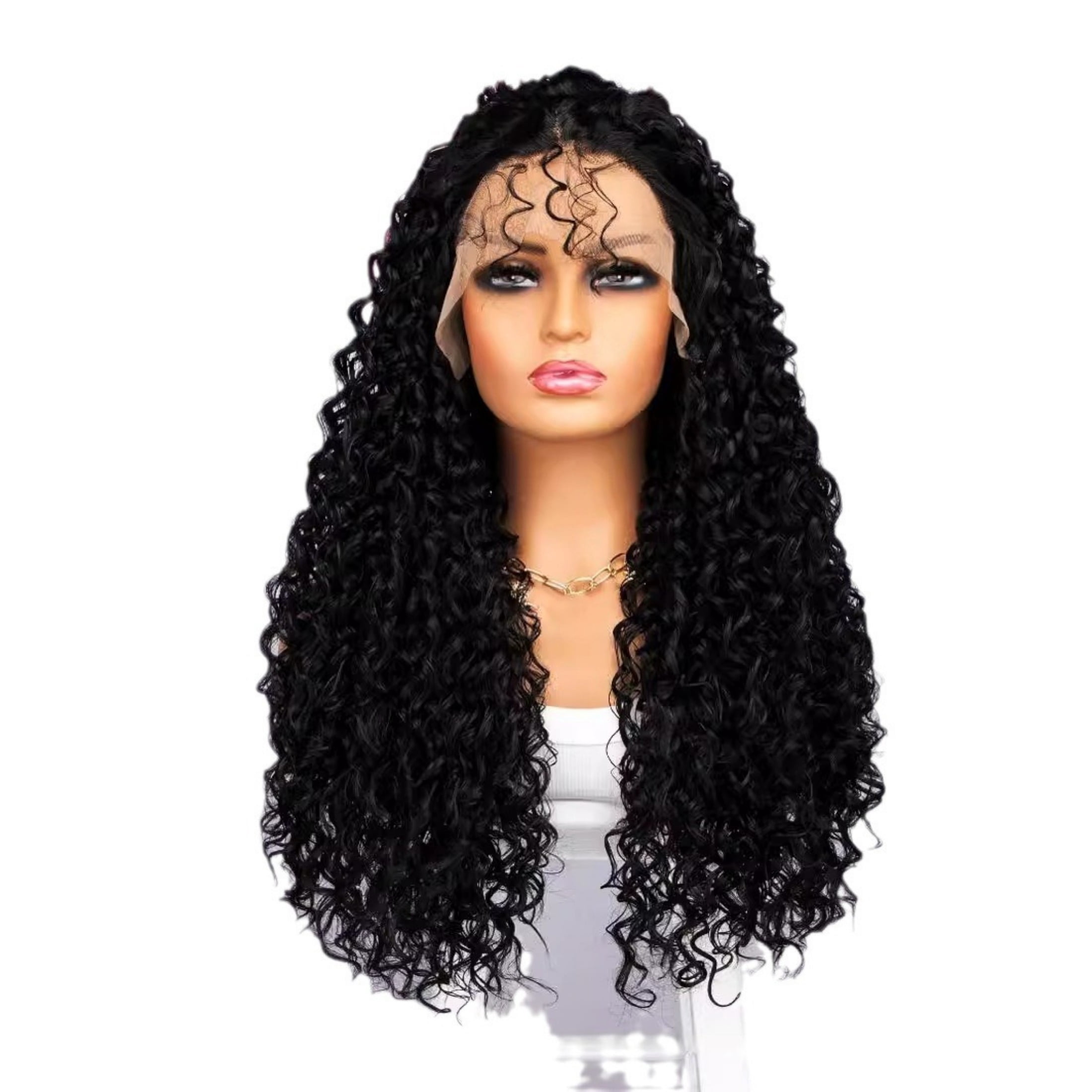 Deep Wave Lace Front Wig, Human Hair, 180 Density, HD Full Lace Front Wig, Curly Human Hair Wig with Baby Hair for Women
