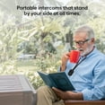 thumbnail image 3 of Hosmart Wireless Intercoms for Home, New Rechargeable Full Duplex Caregiver Pager for Elderly Senior, Two-Way Real-time Talk, Portable Personal Alert, Call/Monitor Button for Home Safety(Black), 3 of 7