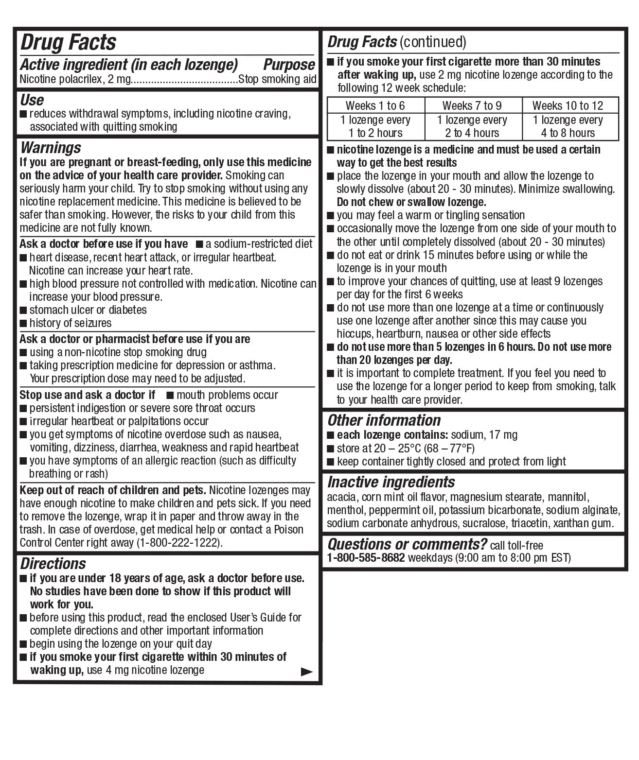 Habitrol Nicotine Polacrilex Lozenge, 2mg Original Flavor 135 Count