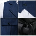 thumbnail image 4 of Tweed Slim Fit Suit Vest for Men Formal Herringbone Groom Vest Tailored Collar Business Waistcoat British Western Classic Vests with Pockets, 4 of 6