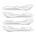 thumbnail image 1 of Juego de 4 cucharas soperas de porcelana, cucharas soperas chinas de cerámica de 8,6 pulgadas, cucharas soperas, cucharas para ramen, color blanco, 1 of 5
