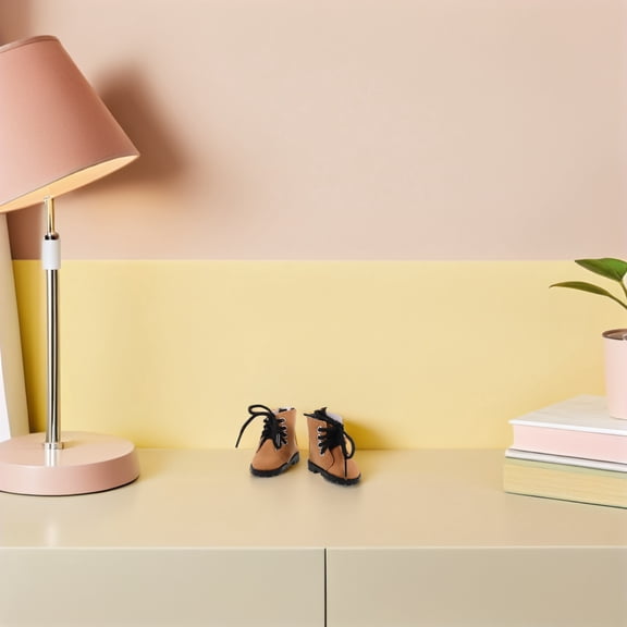 OUNONA Light Brown Mini Doll Boots for 20cm Dolls, Fashion Dollhouse Shoes with Detailed Craftsmanship Accessories