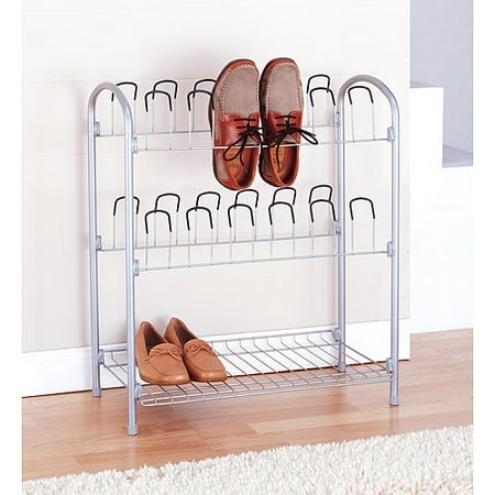 Neu Home 12 Pair Shoe Rack w/ Bottom Shelf