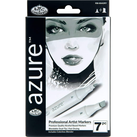 Royal & Langnickel Azure™ 7 pc Grayscale Color Marker Set