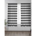 thumbnail image 2 of Sheer Curtains 72 Inches Long 2 Panels Set for Bedroom, Boho Black Stripe Semi Sheer Curtains for Windows, Abstract Geometric White Minimalist Voile Window Treatments Rod Pocket Curtain, 2 of 7
