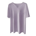 thumbnail image 1 of Men's Casual Solid Color V-Neck Gentleman's Business Short Sleeve Fitness T-Shirt L, 1 of 4