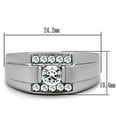 thumbnail image 2 of High polished (no plating) Stainless Steel Ring with AAA Grade CZ in Clear for Women Clear Stone Color Style TK314 Size 13, 2 of 4