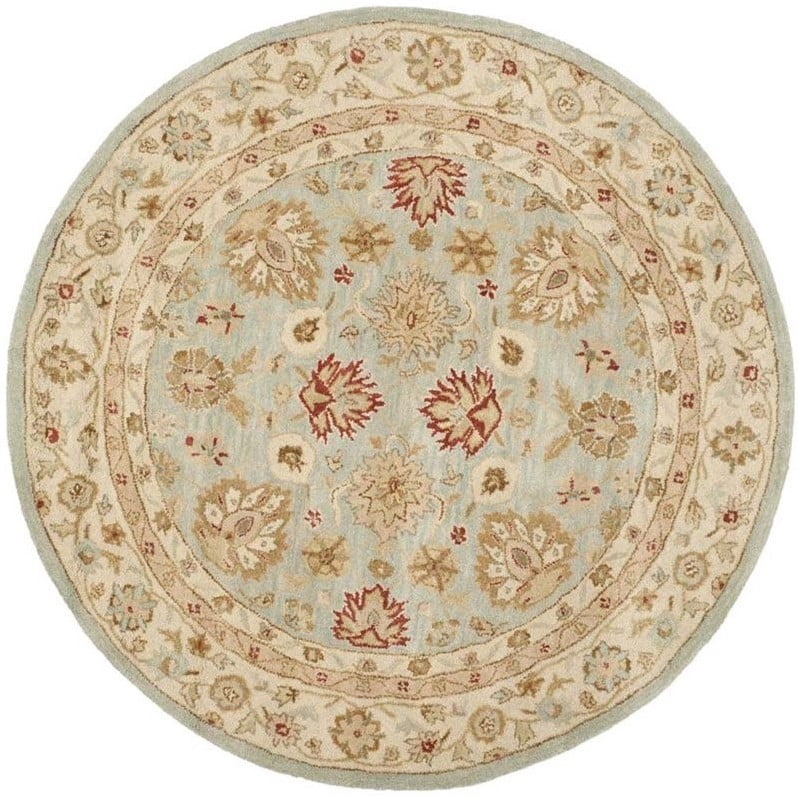 Safavieh Antiquity Grey Blue Traditional Rug - Round 6'